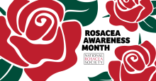 rosacea awareness month logo with roses