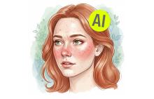AI-generated illustration of rosacea patient