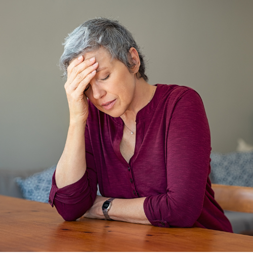 woman looking stressed and worried