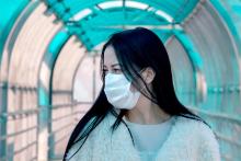 woman wearing covid-19 mask